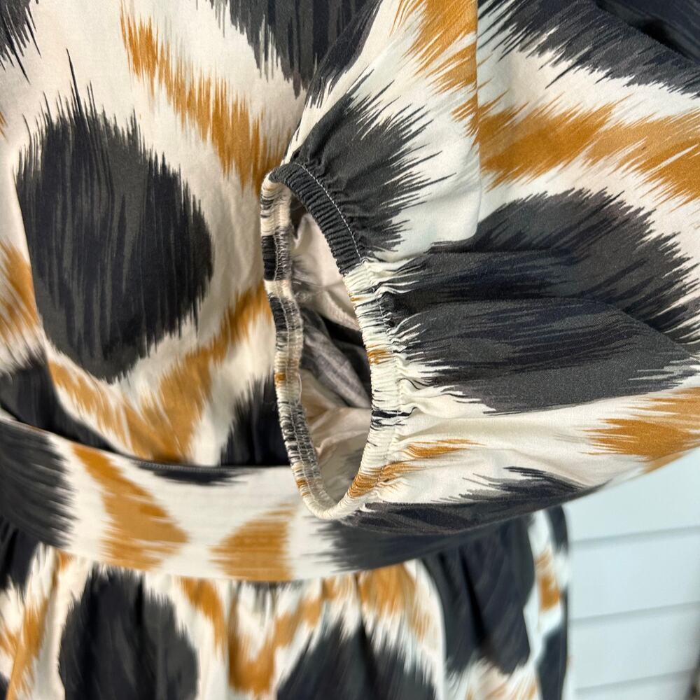 Maeve Black and Tan Patterned Long Sleeve Dress - Picture 7 of 12